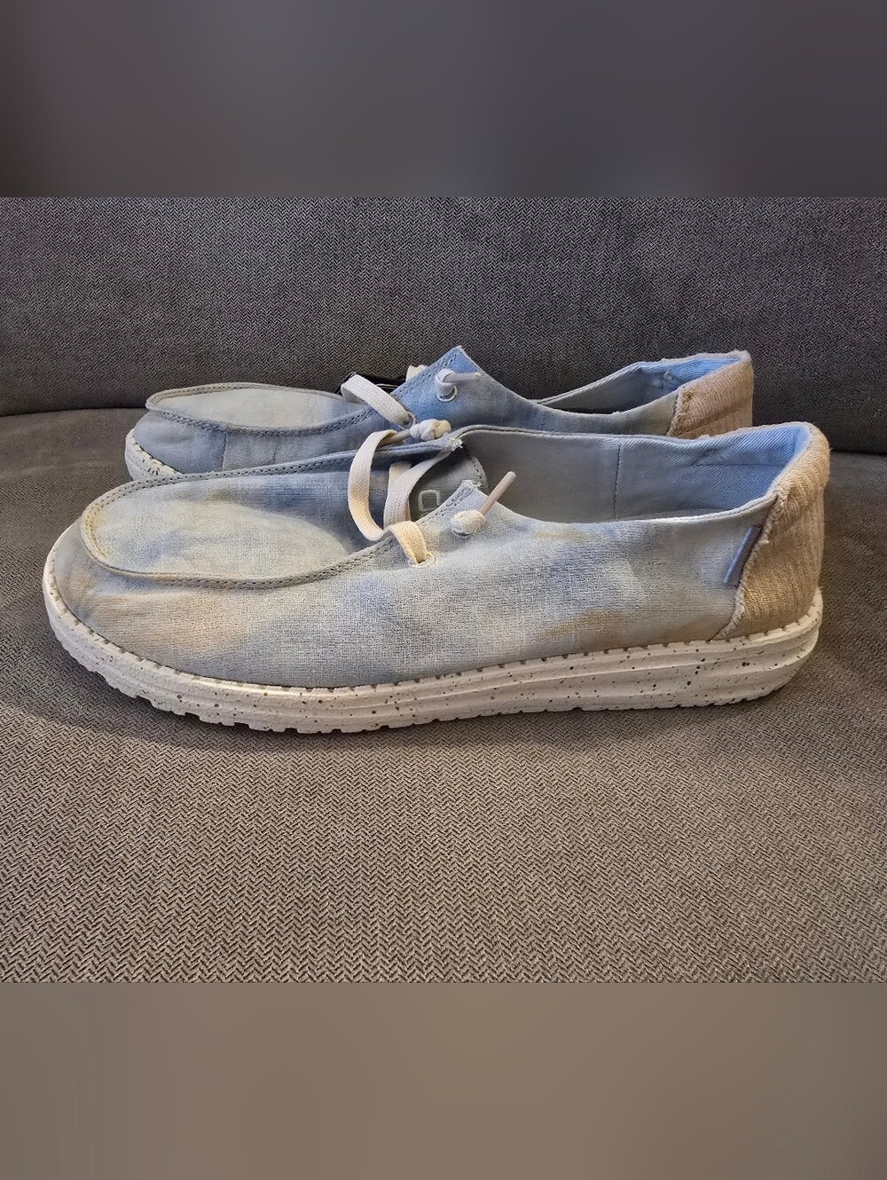 Hey Dude Wendy Tie Dye Light Slip-On Loafers with Tan Heel